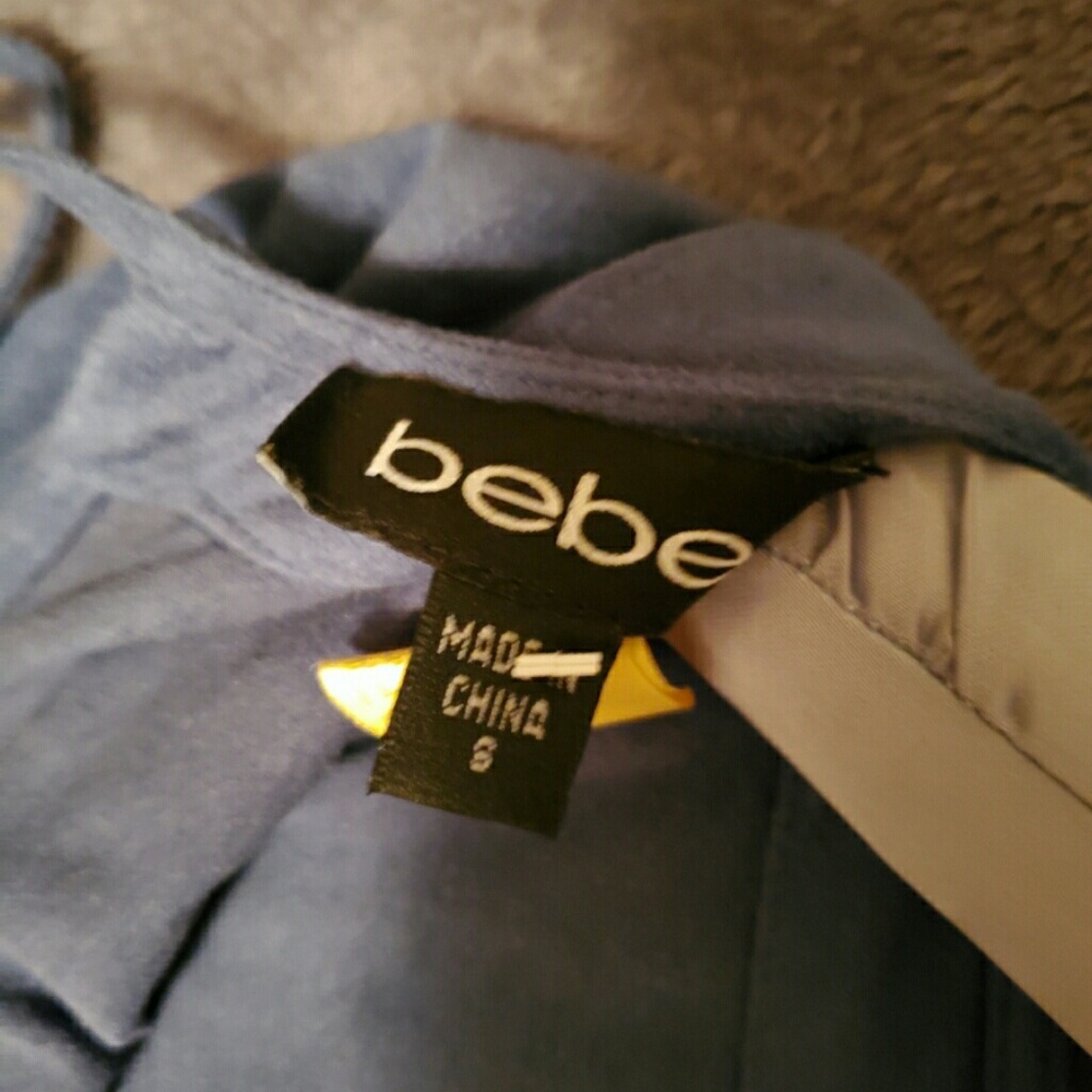 Blue suede BEBE wrap dress - Picture 4 of 4